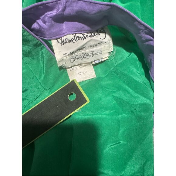 Dian Von Furstenbuerg vintage green elastic waist dress 8 - Picture 2 of 8